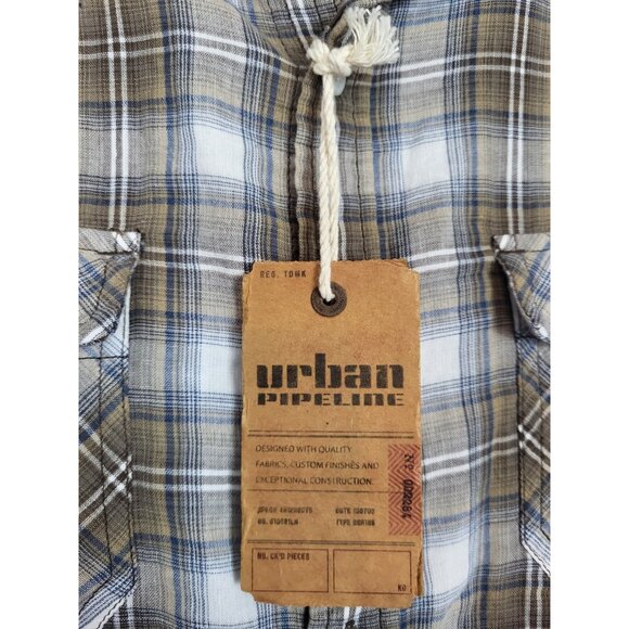 URBAN PIPELINE Tan Plaid Men's Shirt Sz XL NWT! Button Down Casual Preppy Party - Picture 4 of 5